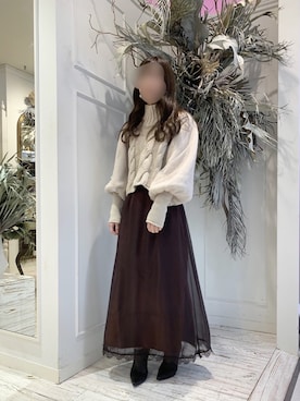 「LA BELLE ETUDE（ラベルエチュード）のアイテム（ニット/セーター）」を使った、めるてぃさん（レディース・153cm）の冬コーディネート