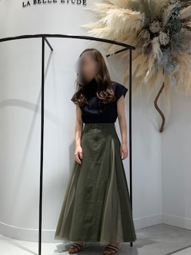 「LA BELLE ETUDE（ラベルエチュード）のアイテム（その他トップス）」を使った、めるてぃさん（レディース・153cm）の春コーディネート