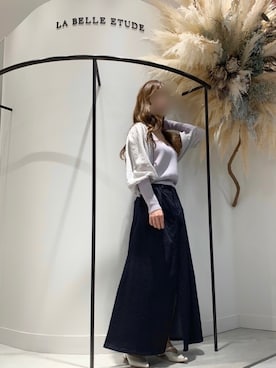 「LA BELLE ETUDE（ラベルエチュード）のアイテム（ニット/セーター）」を使った、めるてぃさん（レディース・153cm）の春コーディネート