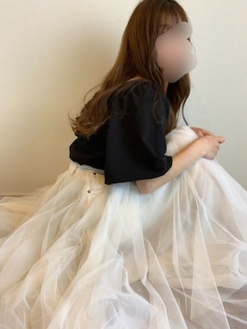 LA BELLE ETUDE】BACKリボンボリュームパフ袖トップスを使った人気 