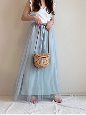 「IENA（イエナ）のアイテム（Tシャツ/カットソー）」を使った、めるてぃさん（レディース・153cm）の春コーディネート