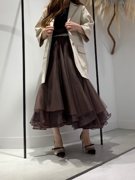 「ラフスタイル」｜「アイテム（ノーカラージャケット）」を使った、めるてぃさん（レディース・153cm）の夏コーディネート