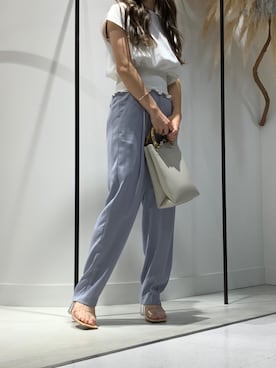 「LA BELLE ETUDE（ラベルエチュード）のアイテム（Tシャツ/カットソー）」を使った、めるてぃさん（レディース・153cm）の夏コーディネート