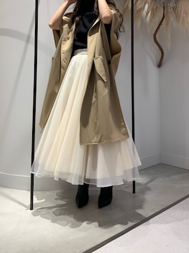 「LA BELLE ETUDE（ラベルエチュード）のアイテム（スカート）」を使った、めるてぃさん（レディース・153cm）の秋コーディネート