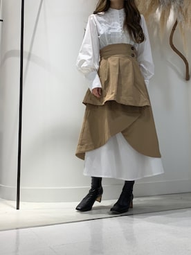 「LA BELLE ETUDE（ラベルエチュード）のアイテム（ワンピース/ドレス）」を使った、めるてぃさん（レディース・153cm）の秋コーディネート