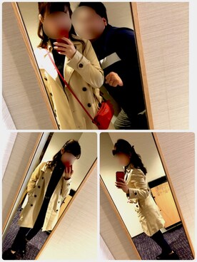 「Chez toi（シェトワ）のアイテム（トレンチコート）」を使った、ｒ ｉ ｎ ａさん（レディース・160cm）の冬コーディネート