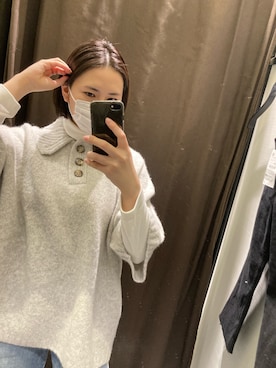 「ZARA（ザラ）のアイテム（ニット/セーター、グレー系）」を使った、wakana さん（レディース・163cm）の冬コーディネート