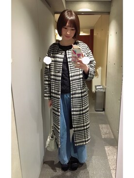 「Omekashi（オメカシ）のアイテム（その他アウター）」を使った、kitanoさん（レディース・164cm）の冬コーディネート