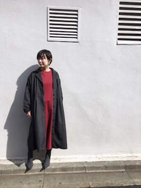 「袖ボリューム」｜「アイテム（チェスターコート）」を使った、kitanoさん（レディース・164cm）の秋コーディネート