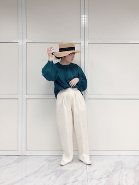 「カラーブラウス」｜pualmaiさん（レディース・153cm）の夏コーディネート