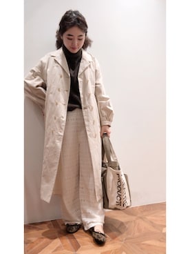 「シアタープロダクツ(THEATRE PRODUCTS)」｜「アイテム（バレエシューズ）」を使った、pualmaiさん（レディース・153cm）の秋コーディネート