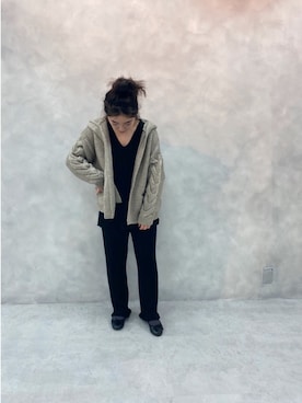 「リブニットパンツ」｜pualmaiさん（レディース・153cm）の冬コーディネート