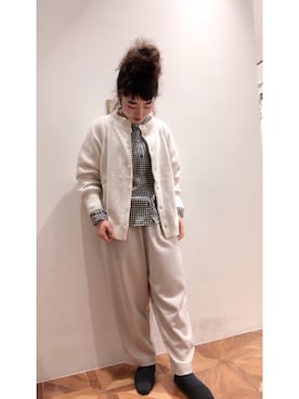「白カーディガン」｜pualmaiさん（レディース・153cm）の冬コーディネート