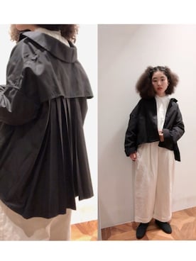 「プリーツ」｜「アイテム（その他アウター）」を使った、pualmaiさん（レディース・153cm）の春コーディネート