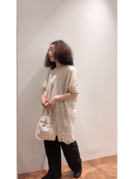 「PUAL CE CIN（ピュアルセシン）のアイテム（チュニック）」を使った、pualmaiさん（レディース・153cm）の春コーディネート
