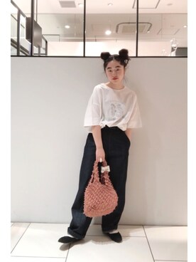 「PUAL CE CIN（ピュアルセシン）の【odds】SPIKY　BAG／バッグ（エコバッグ/サブバッグ）」を使った、pualmaiさん（レディース・153cm）の春コーディネート