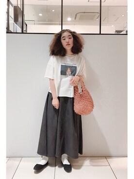 「PUAL CE CIN（ピュアルセシン）の【odds】SPIKY　BAG／バッグ（エコバッグ/サブバッグ）」を使った、pualmaiさん（レディース・153cm）の春コーディネート