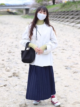 「コーデュロイシャツ」｜くれあさん（レディース・158cm）の春コーディネート
