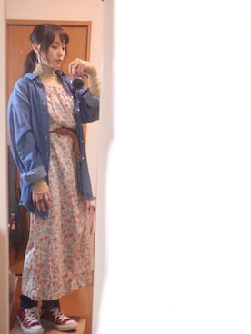 「ロールアップ」｜「アイテム（ワンピース/ドレス）」を使った、くれあさん（レディース・158cm）の夏コーディネート