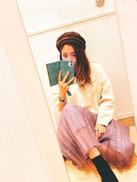 「OZOC（オゾック）のアイテム（帽子）」を使った、ayachiroさん（レディース・160cm）の冬コーディネート