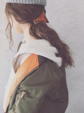 「no brand（ノーブランド）のアイテム（その他アウター、グリーン系）」を使った、hamazi／代官山 Am bestenさん（レディース・152cm）の冬コーディネート