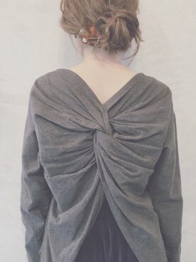 「Ray BEAMS（レイビームス）のアイテム（Tシャツ/カットソー、グレー系）」を使った、hamazi／代官山 Am bestenさん（レディース・152cm）の冬コーディネート