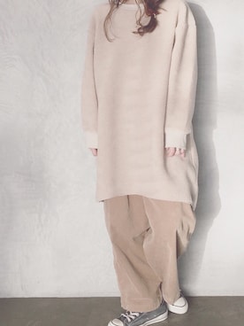 「6（ロク）のアイテム（トップス、ベージュ系）」を使った、hamazi／代官山 Am bestenさん（レディース・152cm）の冬コーディネート