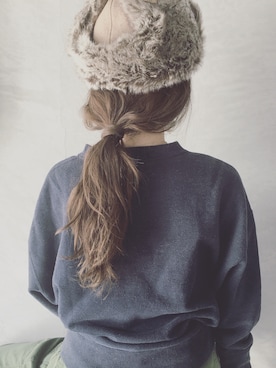 「BEAUTY&YOUTH UNITED ARROWS（ビューティーアンドユースユナイテッドアローズ）のアイテム（スウェット、ブルー系）」を使った、hamazi／代官山 Am bestenさん（レディース・152cm）の冬コーディネート