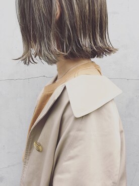 「BURBERRY（バーバリー）のアイテム（ステンカラーコート、ベージュ系）」を使った、hamazi／代官山 Am bestenさん（レディース・152cm）の春コーディネート