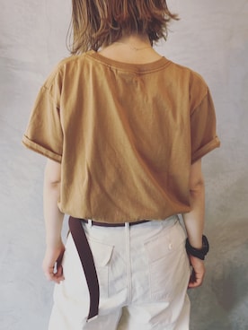 「BEAMS BOY（ビームスボーイ）のアイテム（Tシャツ/カットソー、ゴールド系）」を使った、hamazi／代官山 Am bestenさん（レディース・152cm）の春コーディネート