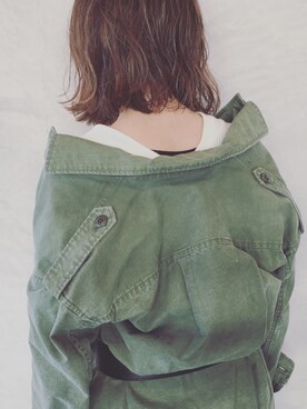 「BEAUTY&YOUTH UNITED ARROWS（ビューティーアンドユースユナイテッドアローズ）のアイテム（シャツ/ブラウス、グリーン系）」を使った、hamazi／代官山 Am bestenさん（レディース・152cm）の春コーディネート