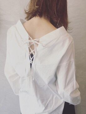 「BEAUTY&YOUTH UNITED ARROWS（ビューティーアンドユースユナイテッドアローズ）のアイテム（シャツ/ブラウス、ホワイト系）」を使った、hamazi／代官山 Am bestenさん（レディース・152cm）の春コーディネート