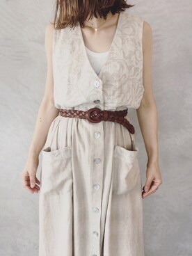 「usedのアイテム（ワンピース、ベージュ系）」を使った、hamazi／代官山 Am bestenさん（レディース・152cm）の秋コーディネート
