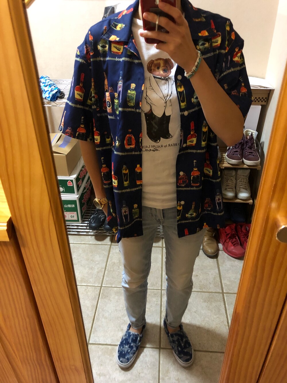 「POLO RALPH LAURENのアイテム（Tシャツ/カットソー、ホワイト系）」を使った、lonewolf- FTXさん（レディース・161cm）の夏コーディネートの1枚目の写真