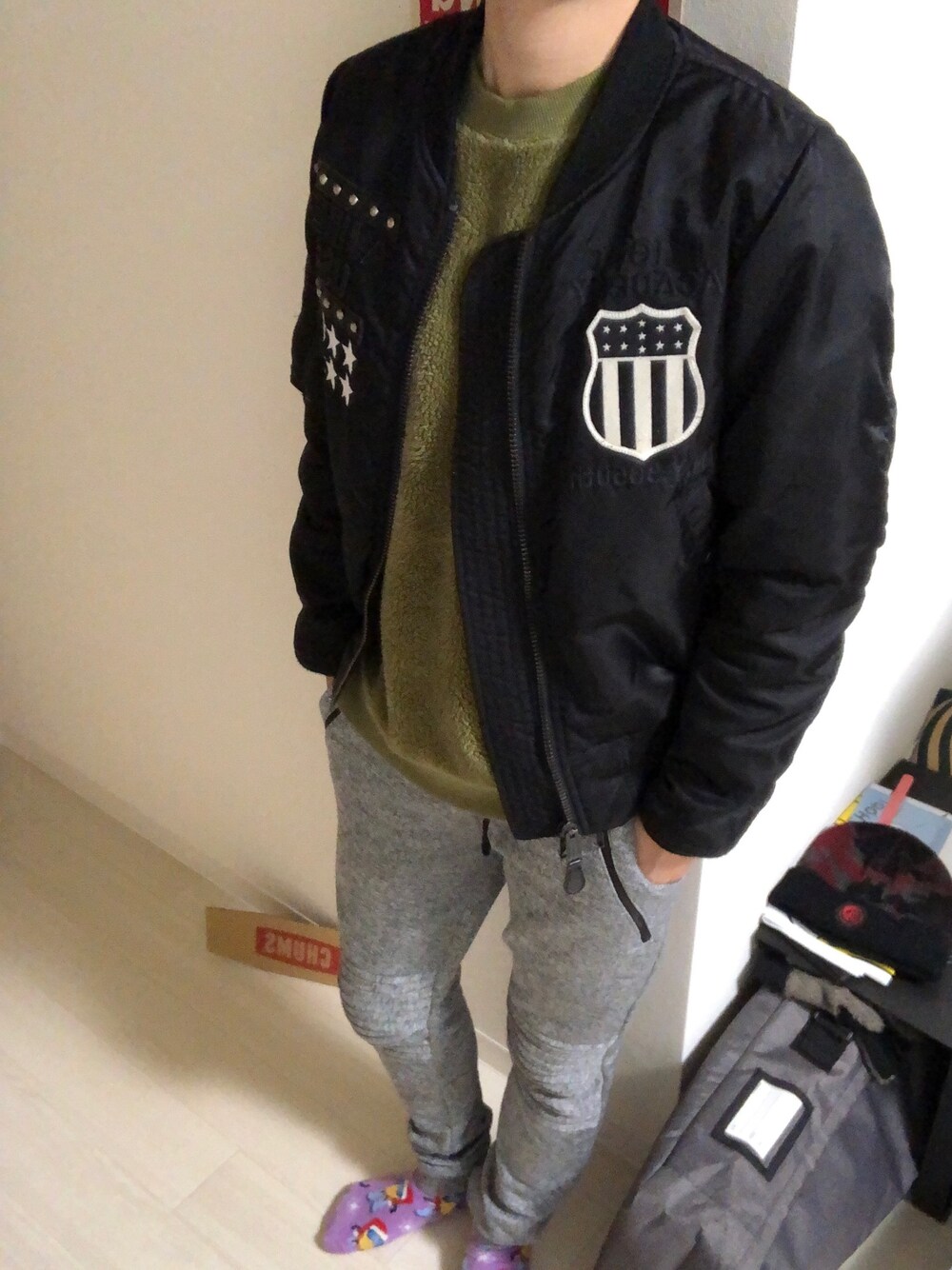 「FTX、LGBT」｜「AZUL by moussyのアイテム（スウェット、グリーン系）」を使った、lonewolf- FTXさん（レディース・161cm）の冬コーディネートの1枚目の写真
