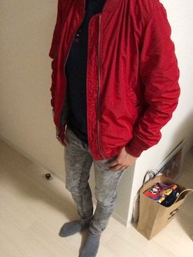 「Alpha Industries（アルファインダストリーズ）のアイテム（MA-1）」を使った、lonewolf- FTXさん（レディース・161cm）の春コーディネート