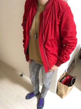 「Alpha Industries（アルファインダストリーズ）のアイテム（MA-1）」を使った、lonewolf- FTXさん（レディース・161cm）の春コーディネート