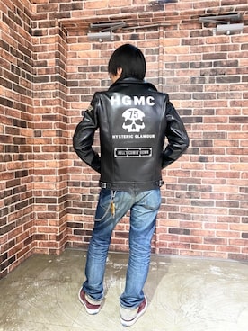 「パンクコーデ」｜「アイテム（ライダースジャケット）」を使った、ASOさん（メンズ・161cm）の春コーディネート