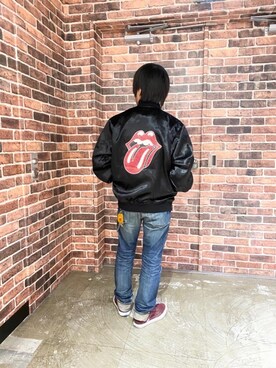 「HYSTERIC GLAMOUR（ヒステリックグラマー）のアイテム（スカジャン）」を使った、ASOさん（メンズ・161cm）の春コーディネート