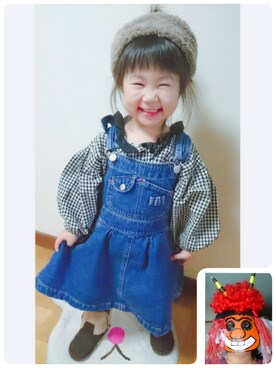 「節分」｜「アイテム（オールインワン・サロペット）」を使った、はみのん＊さん（キッズ・90cm）の冬コーディネート