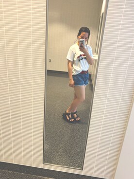 「apres jour（アプレジュール）のアイテム（サンダル）」を使った、せりかさん（レディース・155cm）の夏コーディネート