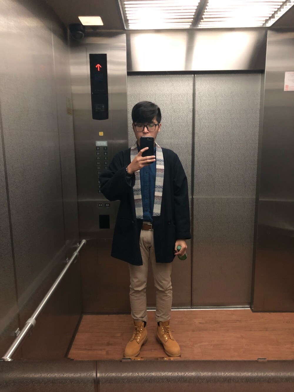 「ootd」｜「Machismoのアイテム（ダッフルコート、ブラック系）」を使った、謝慶潭 Jim Hsieh さん（メンズ・178cm）の冬コーディネートの1枚目の写真