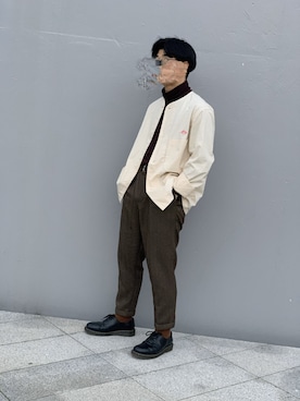 「アイテム（ノーカラージャケット）」を使った、きざみねぎさん（メンズ・170cm）の冬コーディネート