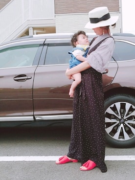 「カンカン帽」｜「アイテム（つなぎ/オールインワン）」を使った、MiHoさん（レディース・159cm）の春コーディネート