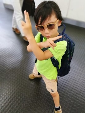 「kladskap（クレードスコープ）のアイテム（パンツ）」を使った、N°cさん（キッズ・110cm）の冬コーディネート