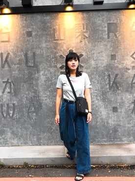 「NIKE(ナイキ)のアイテム(ショルダーバッグ)」を使った、bellaさん(レディース・163cm)の夏コーディネート