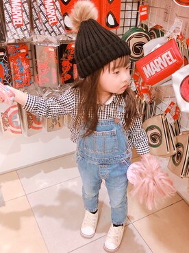 「オールスター」｜「アイテム（オールインワン・サロペット）」を使った、MKIさん（キッズ・90cm）の秋コーディネート