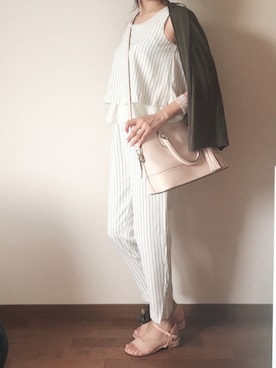 「INGNI（イング）のアイテム（つなぎ/オールインワン）」を使った、naoPiさん（レディース・157cm）の夏コーディネート