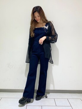 「Heather（ヘザー）のアイテム（サロペット/オーバーオール）」を使った、Sachiyoさん（レディース・154cm）の春コーディネート
