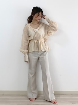 「Heather（ヘザー）のアイテム（アクセサリー）」を使った、Sachiyoさん（レディース・154cm）の春コーディネート